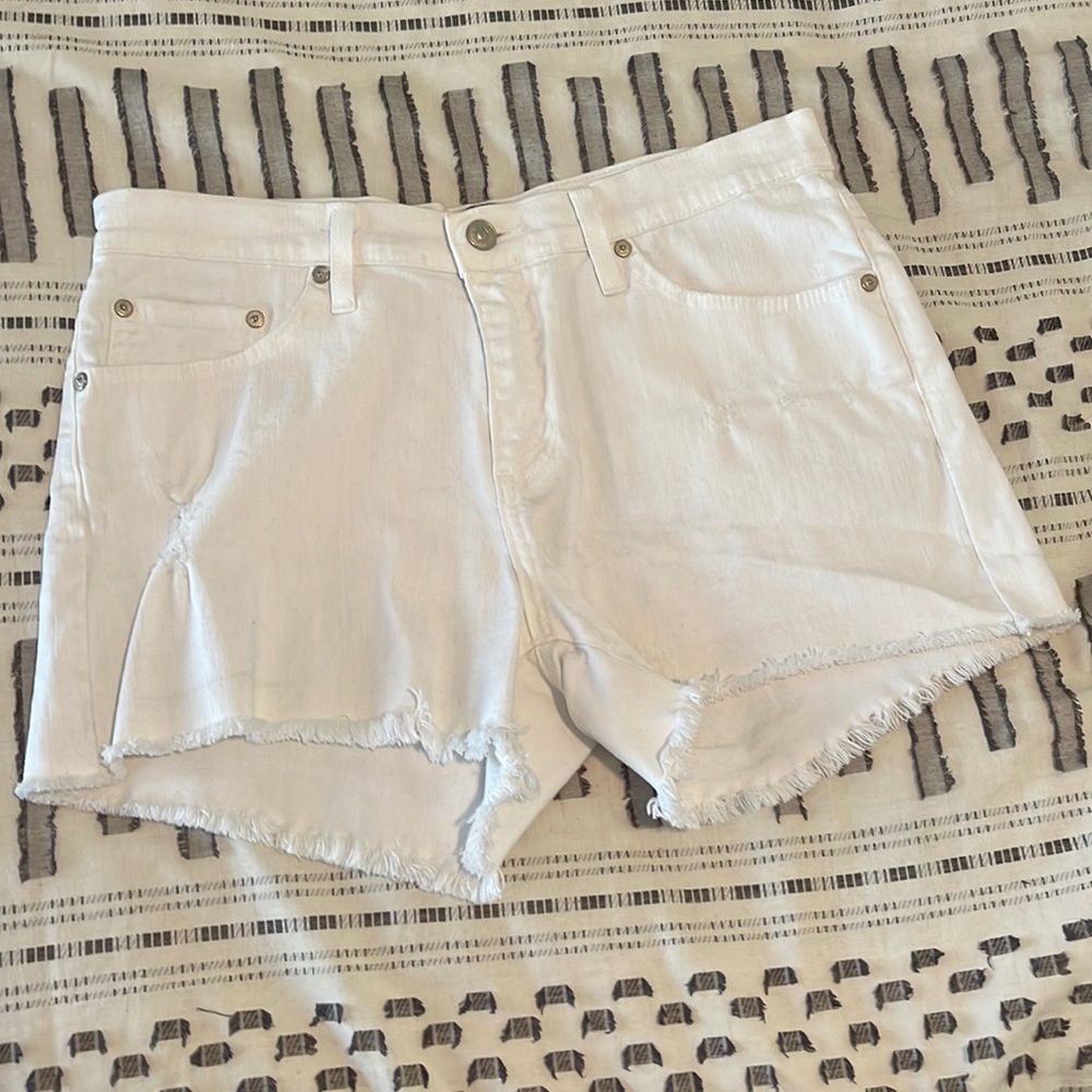 White denim shorts